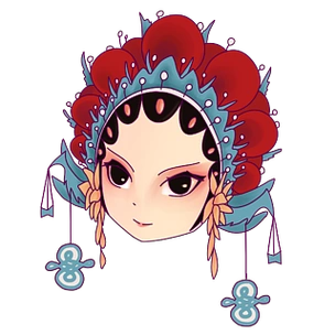 中国风红色的旦角