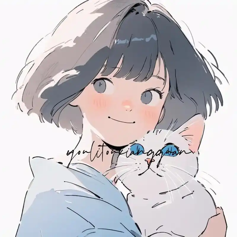 超有氛围感的头像 #动漫少女 二次元头像,猫咪 - 抖音