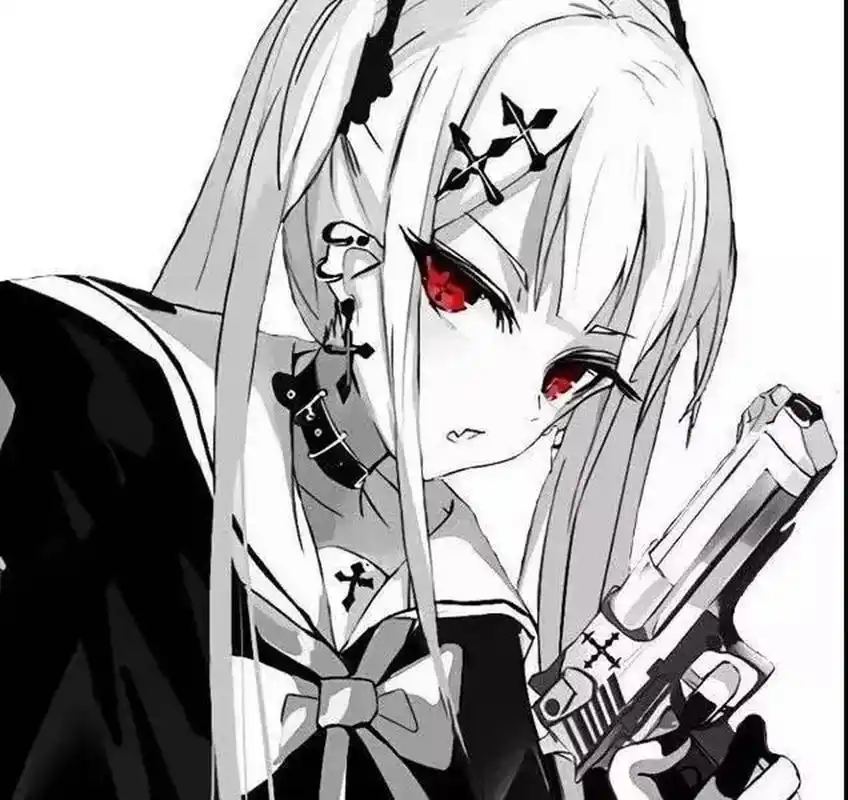 暗黑红瞳少女头像