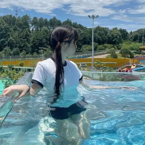 日系体操服舞蹈服 夏季带胸垫泳衣女可爱微胖纯欲风保守遮肚显瘦分体