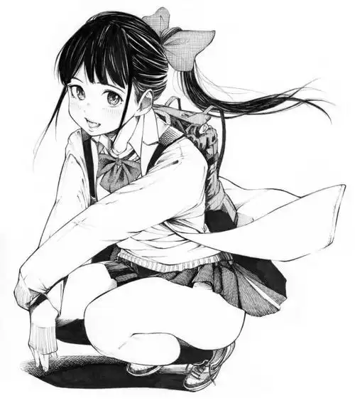 「二次元小姐姐」简简单单的黑白素描,却有着五彩斑斓的画面感!