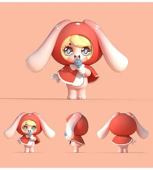 3d立体卡通形象吉祥物动漫造型三视图公仔人设玩偶设计