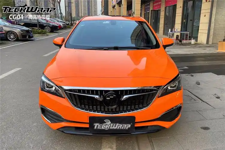 别克英朗汽车改色贴膜teckwrap美国秃鹰 cg04高亮热带橙