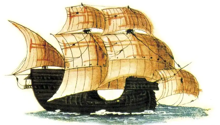 16世纪,葡萄牙的大帆船.