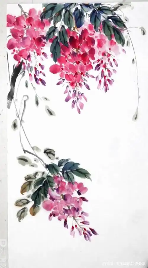 写意紫藤的画法