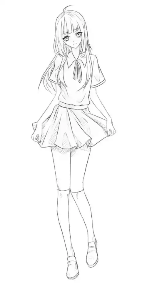 二次元简笔画女生入门