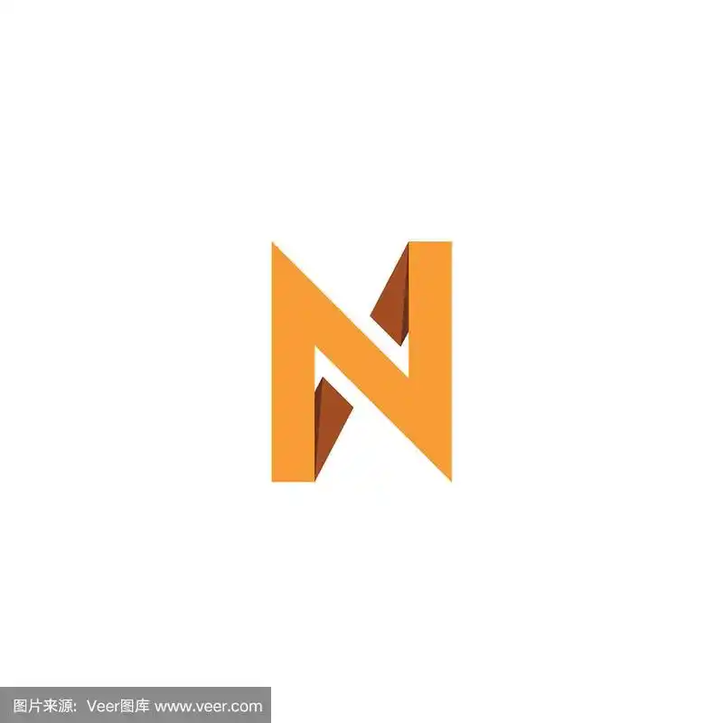 暗黄色字母n标志型设计元素