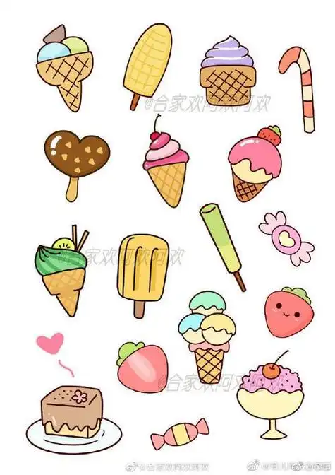 简笔画卡通食物插图 简笔画图片大全-蒲城教育文学网