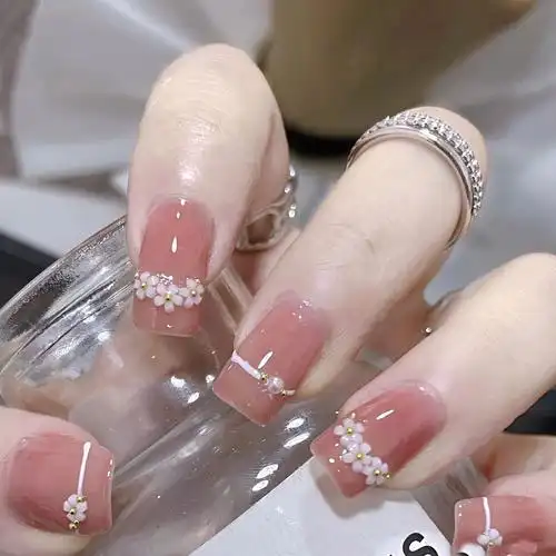 新款 美甲五瓣花小白花 树脂美甲小花 树脂花花型 美甲装饰品