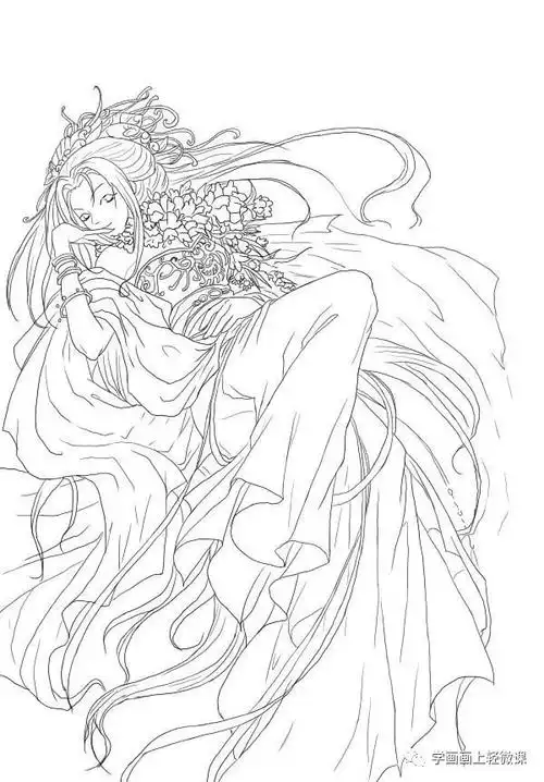 古风插画人物线稿图片素材,100张够不够!