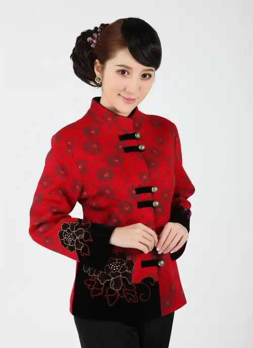 批发男女中老年唐装女款民族风唐装上衣批发工作服演出服装