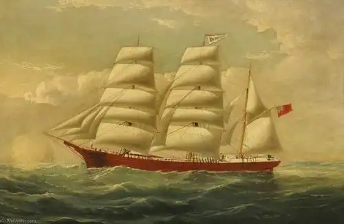 marsters 在 全 启航   油画 通过 william horde york   "三桅帆