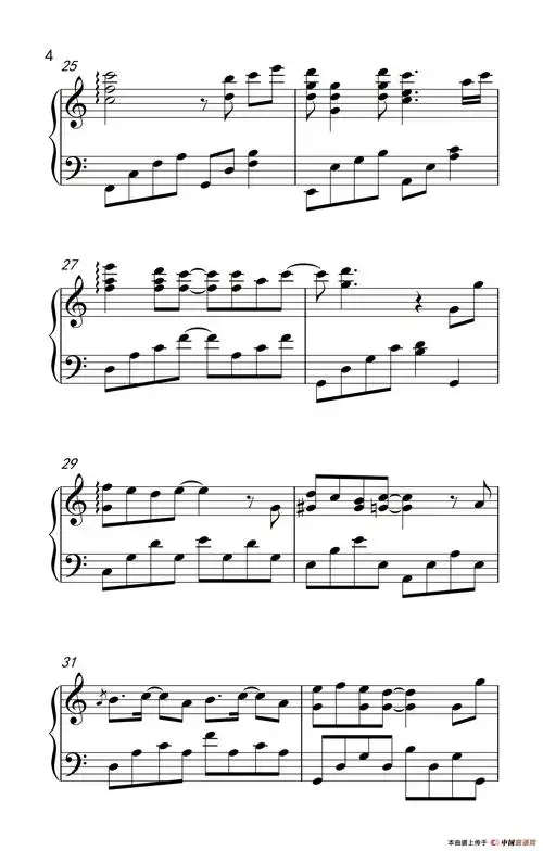 请跟我联络 - 钢琴谱 - 歌谱简谱大全