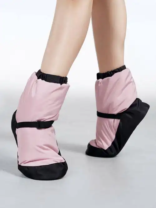 舞蹈保暖鞋 冬季舞蹈保暖鞋芭蕾舞蹈鞋热身练功鞋教师舞蹈棉鞋套短靴