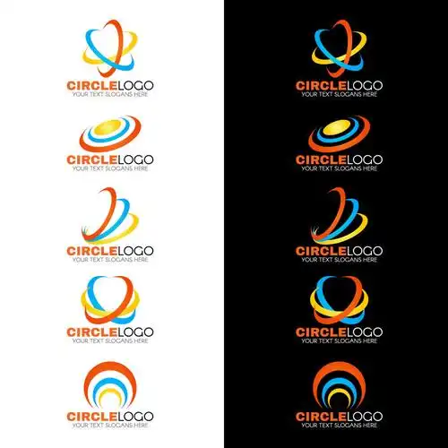 圆形线条标志矢量设计