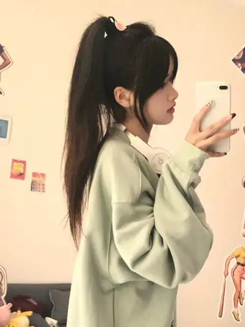 高马尾77八字刘海yyds