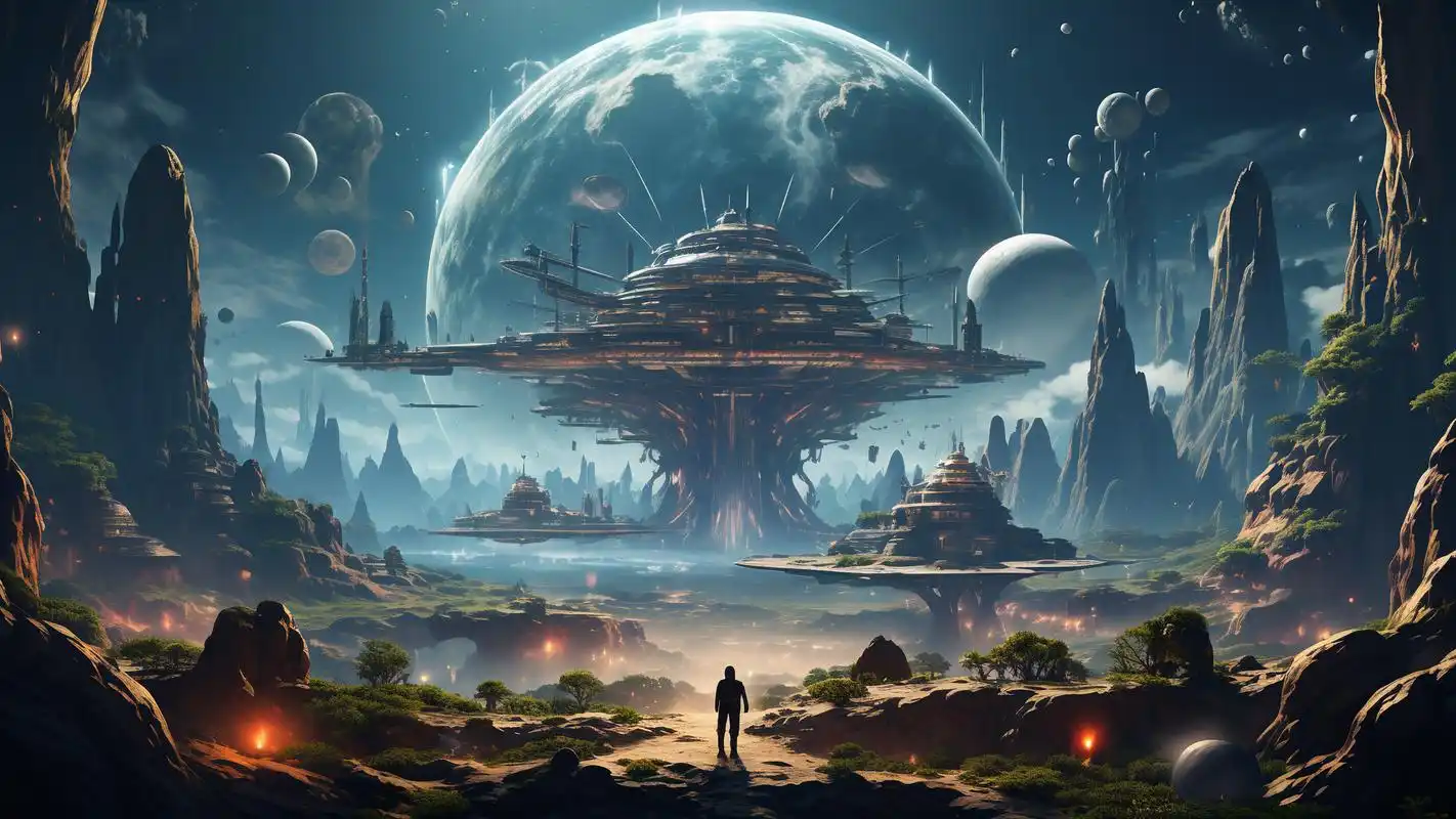 探索宇宙奥秘04 穿越星际,探索无垠的宇宙,这些科幻星空壁纸将带你