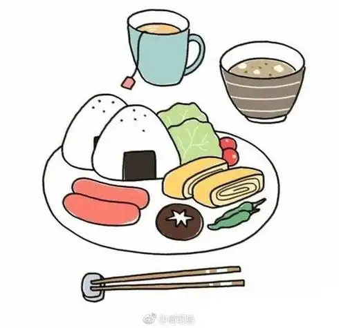 儿童简笔画学英语彩图食物