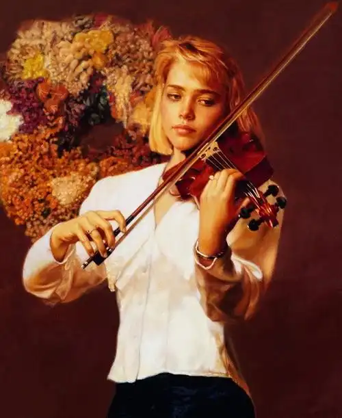 陈逸飞油画作品《小提琴手》