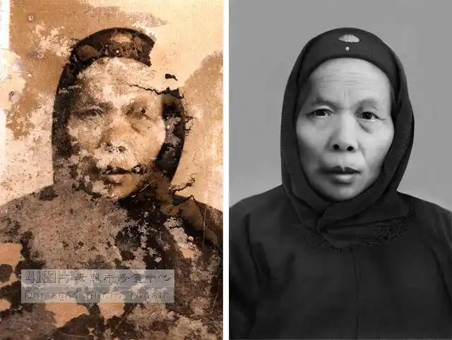 老照片修复,修补破损,高精度手工精修,全高清画质