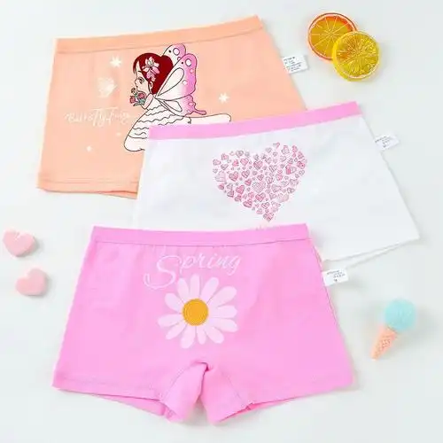 儿童内裤婴儿大小女童平角裤可爱卡通内裤女孩四角短裤小学生莎丞