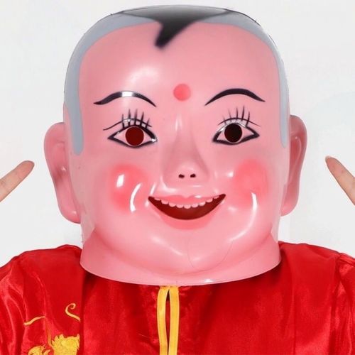 社火塑料大头娃娃头套面具娃娃头面具秧歌服装舞狮舞龙民间喜庆