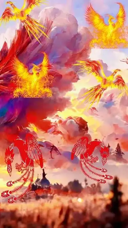 火神山里凶火凤凰,神火山中来仙火鸟,见此图文治愈,嘎嘎的鸿运 - 抖音