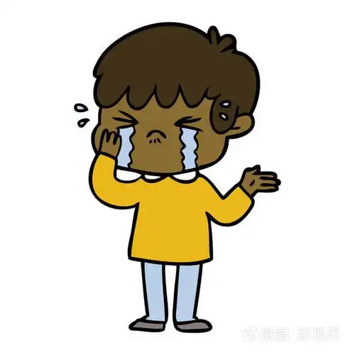 卡通男孩哭泣的媒介例证
