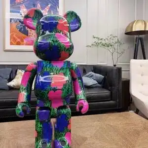 暴力熊积木熊bearbrick安迪沃霍尔花卉andywarhol陈伟霆同款摆件