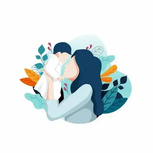 扁平插画风格抱着儿子的年轻妈妈母亲节亲子png图片免抠eps矢量素材