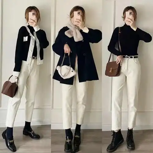 女白色裤子全部搭配图(女生如何穿白裤子好看又有时髦感)-心语百科