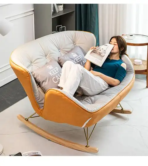 品牌官方店摇摇沙发摇摇椅子北欧双人摇椅轻奢客厅家用阳台网红躺椅