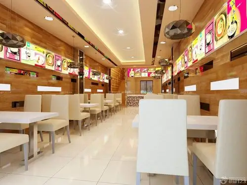 70平米快餐店大厅商铺装修效果图