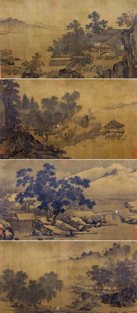 看南宋刘松年的《四景山水图》你是否向往古人惬意的生活,四季在美好