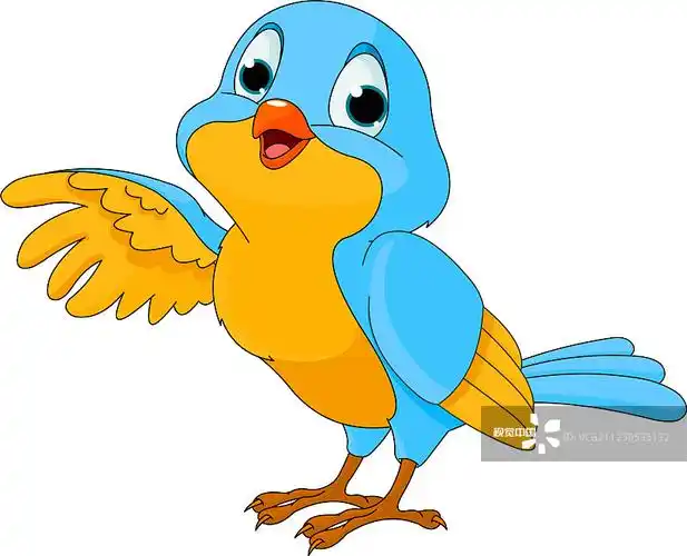 卡通的一个可爱的会说话的鸟