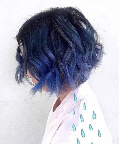 20款女生蓝色渐变发型|蓝色|头发|渐变_新浪新闻