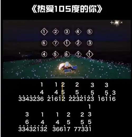 光遇热爱105的你乐谱分享热爱105的你怎么演奏