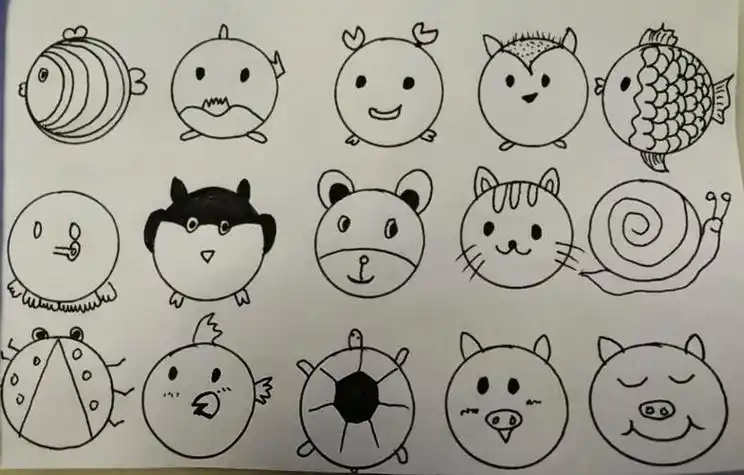 圆形创意彩色简笔画(圆形创意简笔画之七) -【爱个性】