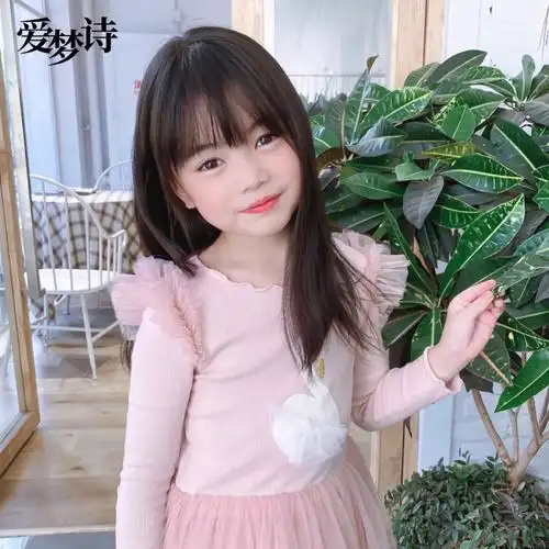 假发儿童长发真人发丝加小码梨花花头女童定制整顶假发