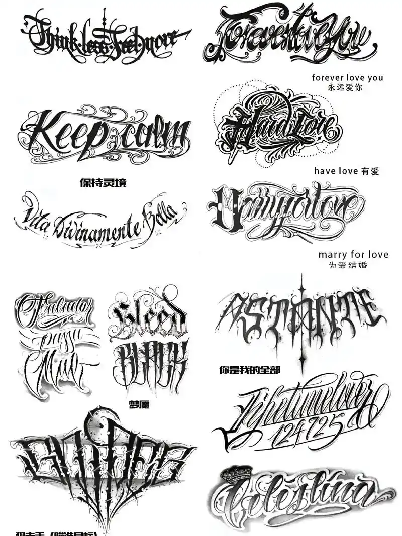 不与混人辨理  莫与恶狗争道.#英文纹身#花体字纹身 #纹身 - 抖音