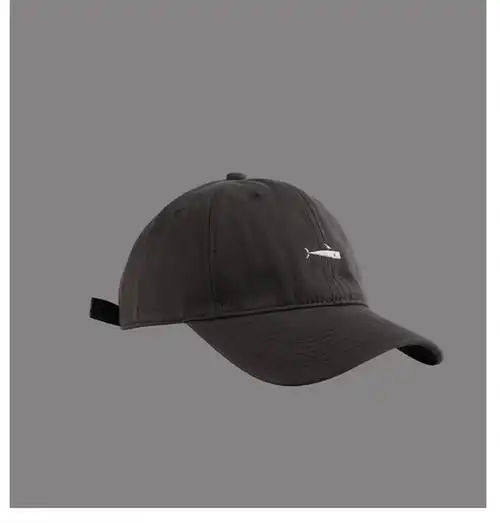 白帽子棉水洗棒球帽子男女士百搭夏季透气舒适ins鸭舌帽白色半鱼男女