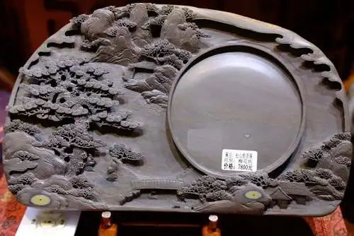 中国传统文化文房四宝 肇庆端砚文化村的精品端砚几十万一个