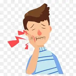 牙疼人物形象扁平风格蓝色衣服