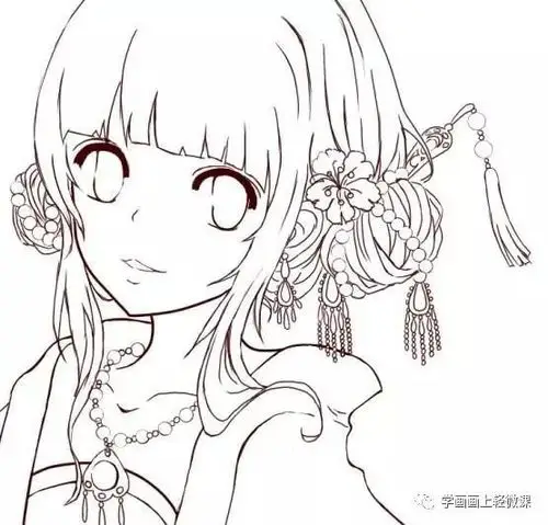 古风线稿手绘人物古风线稿高清素材图片大全