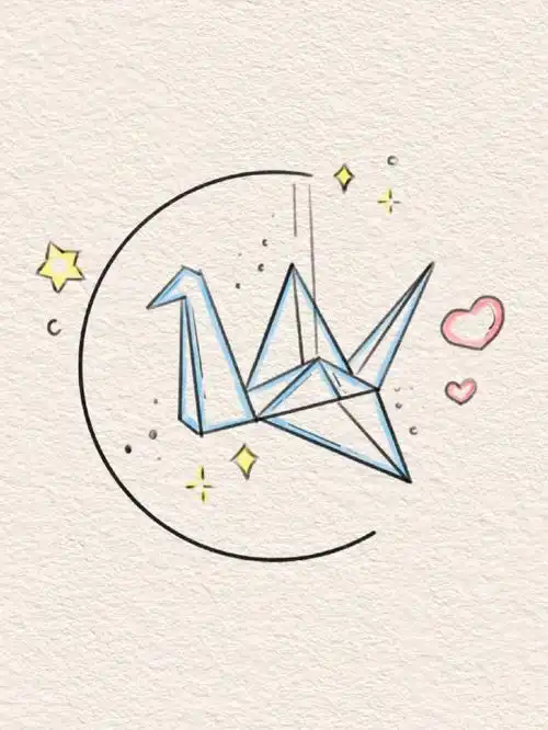 简笔画教程千纸鹤