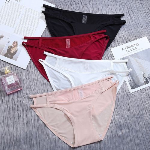 性感内裤女纯棉档冰丝少女低腰镂空火辣蕾丝网纱女士无痕三角裤