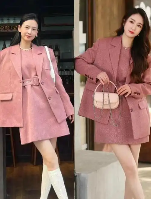 秋冬的浪漫,都是"粉色西服外套"给的,五个搭配法让你贼显气质