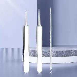 纳葆蓓粉刺清洁工具去黑头学生夹子粉刺针一套祛痘挑闭口挤刮镊子