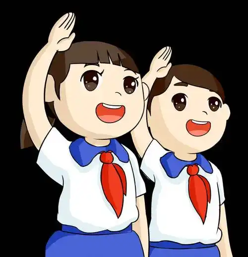 小学生敬礼简笔画 小学生敬礼简笔画背面 - 水彩迷