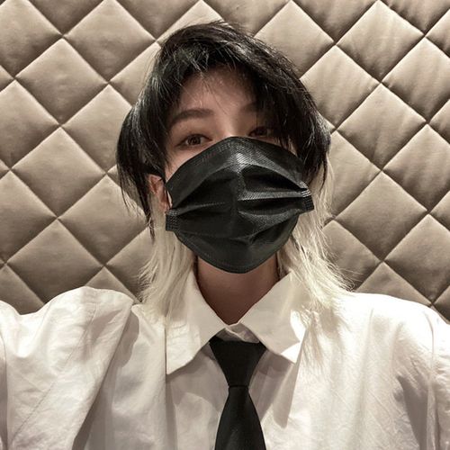 挂耳染狼尾头假发男女短发全头套式日系鲻鱼头尾染色逼真自然蓬松